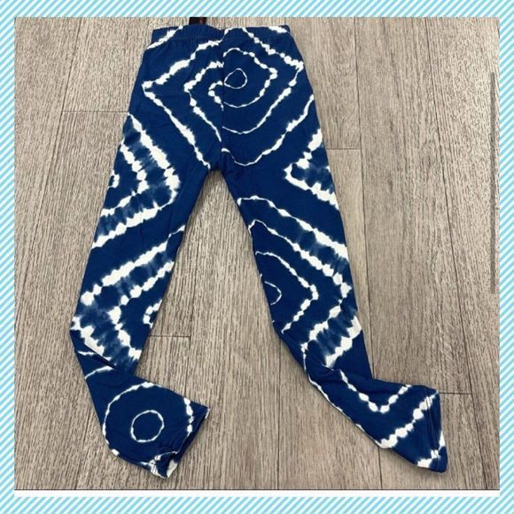 🎉HP🎉 NWT, Girls blue and white leggings - Picture 2 of 3